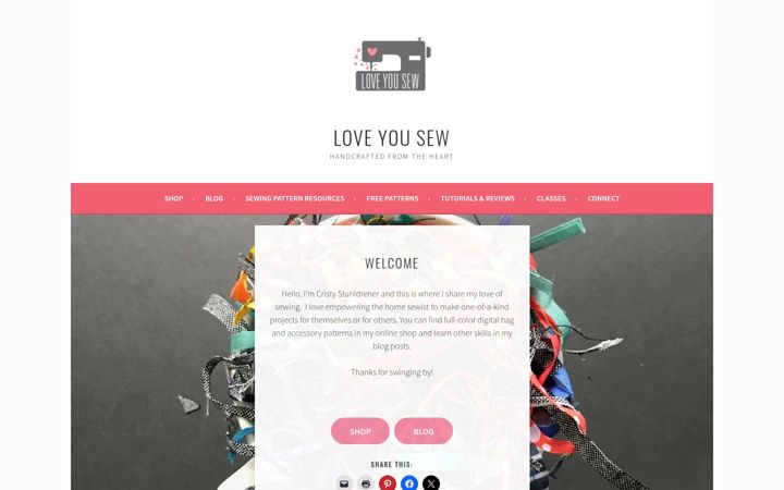 Snímek obrazovky iloveyousew.com