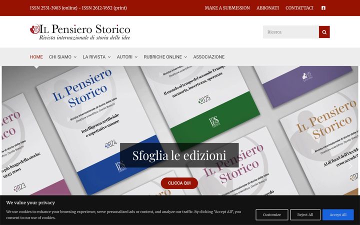 Screenshot of ilpensierostorico.com