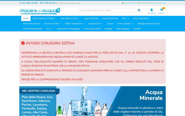 Snímek obrazovky ilpiaceredellacqua.com