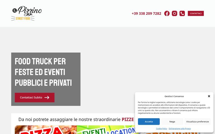 Screenshot of ilpizzinostreetfood.it