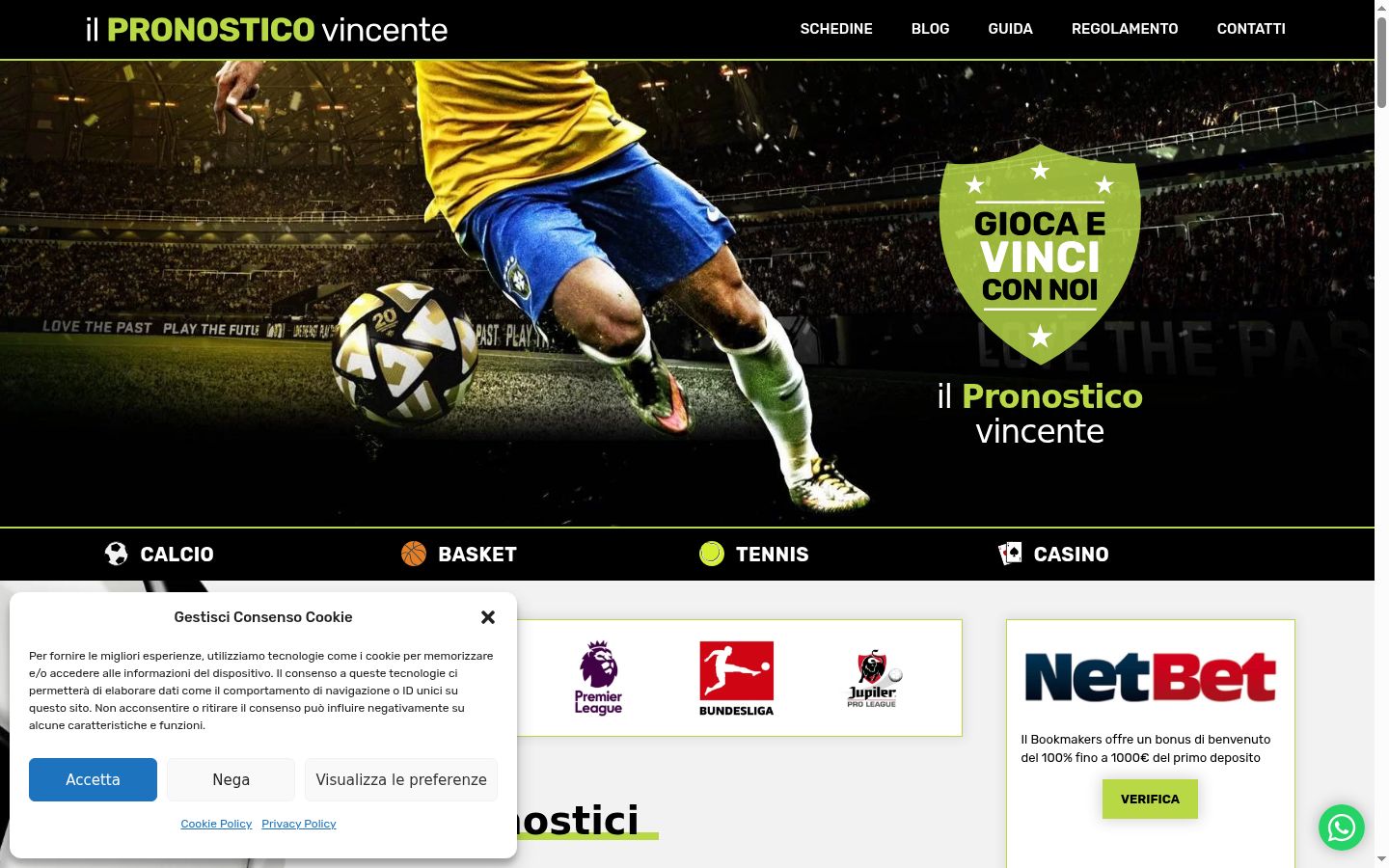 Captura de pantalla del banner de consentimiento mostrado antes de cualquier interacción