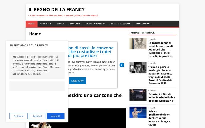 Screenshot of ilregnodellafrancy.altervista.org