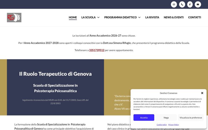 Screenshot of ilruoloterapeuticodigenova.it