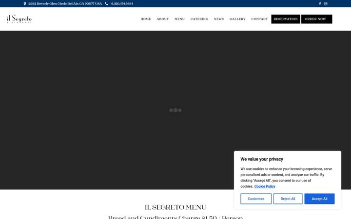 Captura de pantalla de ilsegretoristorante.com