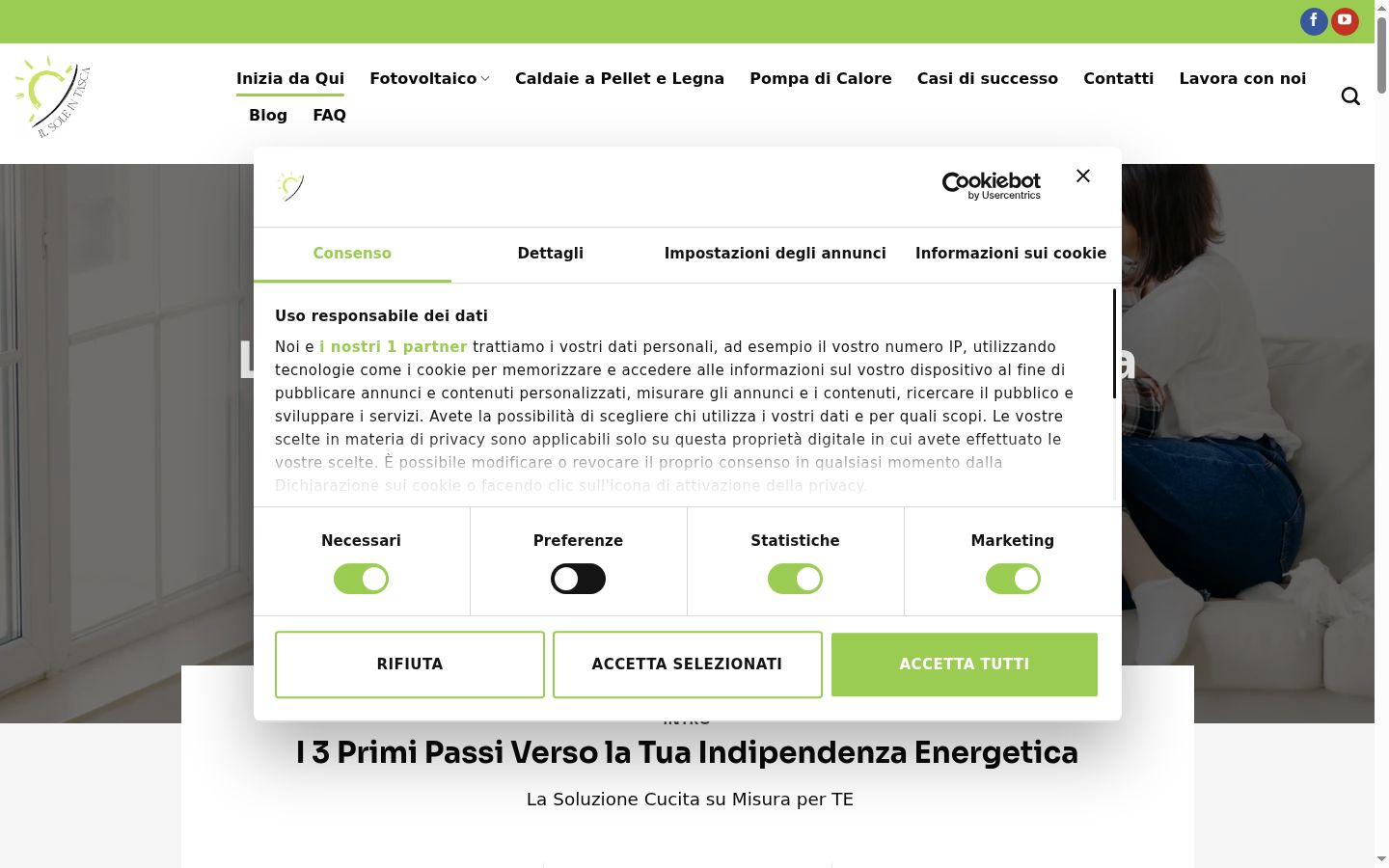 Screenshot tal-banner tal-kunsens muri qabel kwalunkwe interazzjoni