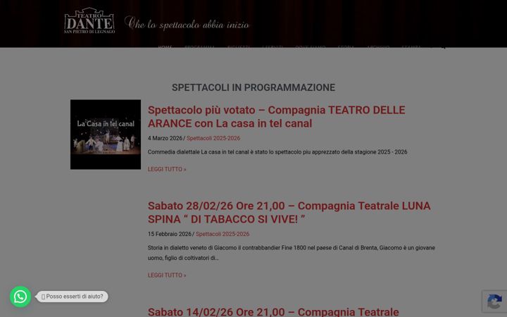 Screenshot of ilteatrodante.it