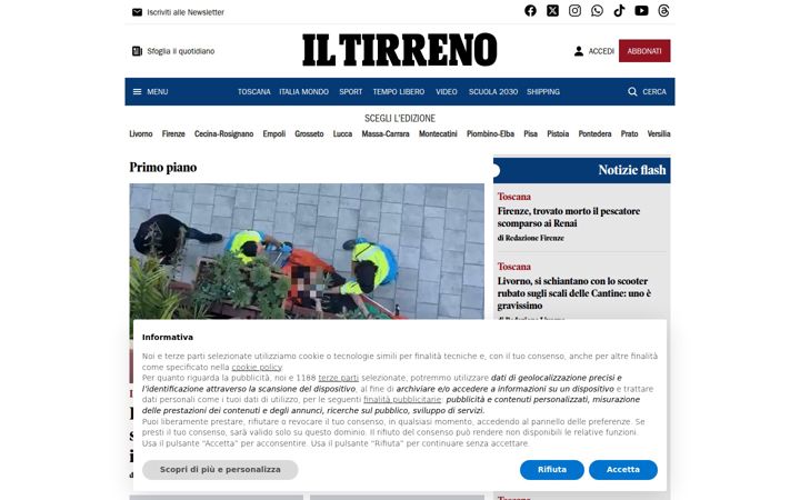 Screenshot of iltirreno.it