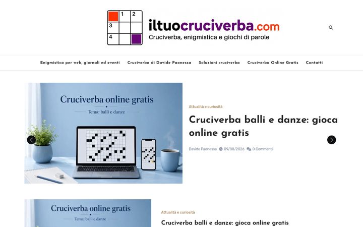 Screenshot of iltuocruciverba.com