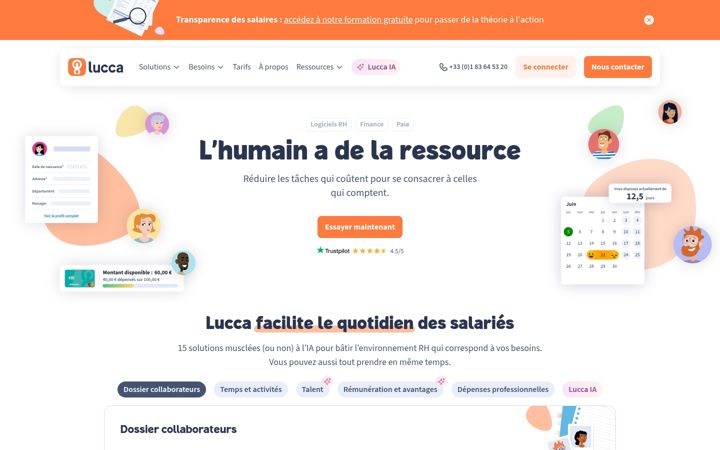 Screenshot of ilucca.net