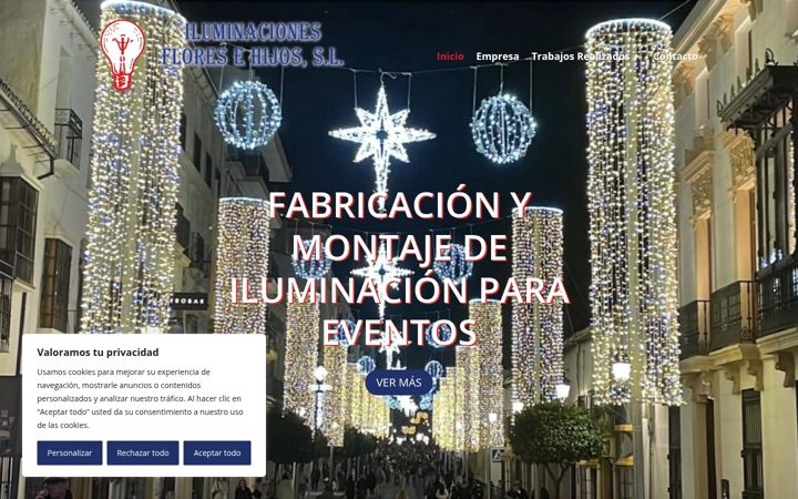 Screenshot stránky iluminacionesfloresehijos.com