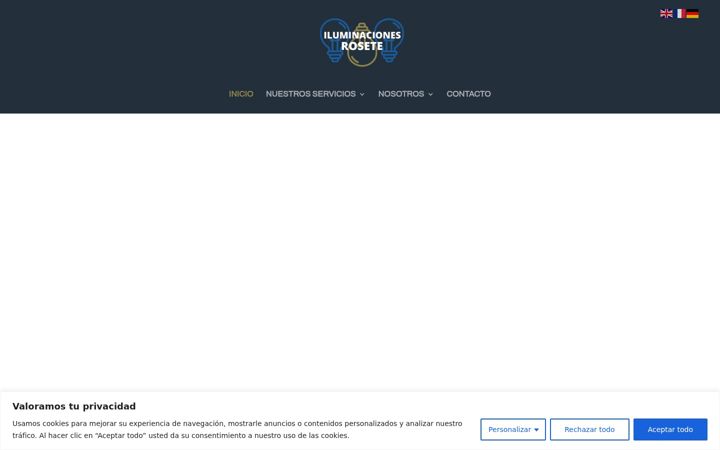 Screenshot stránky iluminacionesrosete.com