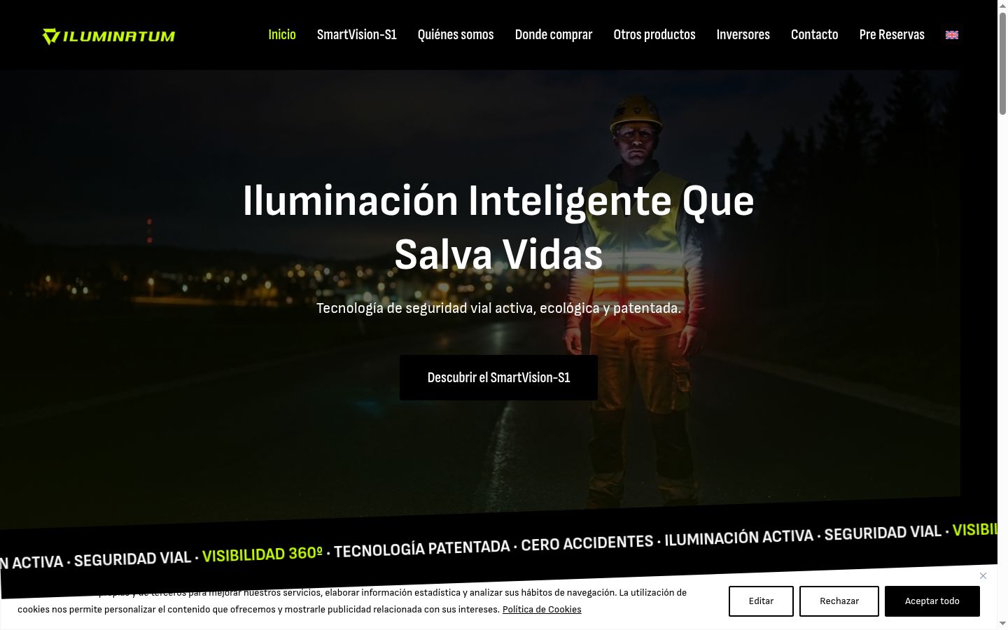 Screenshot of the consent banner shown before any interaction