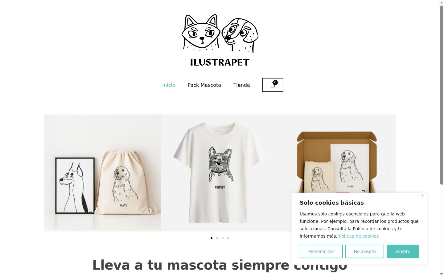 Captura de pantalla del banner de consentimiento mostrado antes de cualquier interacción