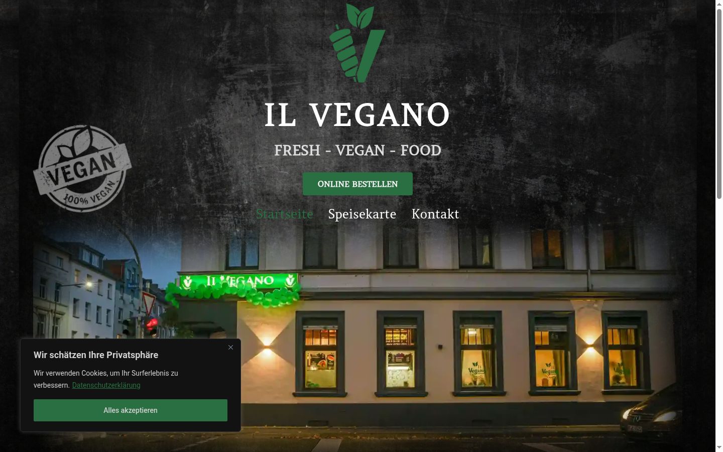 Screenshot del banner di consenso mostrato prima di qualsiasi interazione
