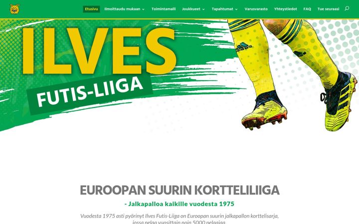 Screenshot of ilvesfutisliiga.fi