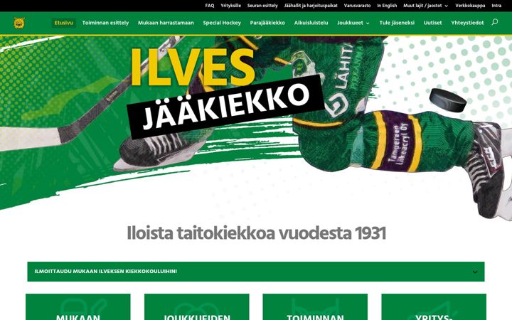 Screenshot of ilvesjaakiekko.fi