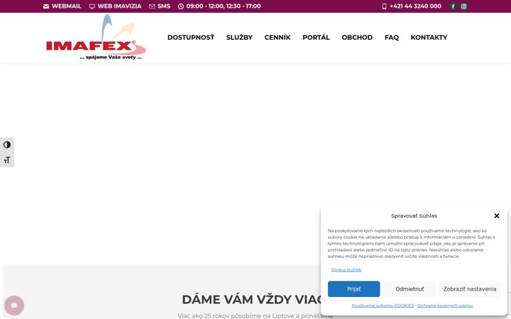 Ekrānuzņēmums no imafex.sk
