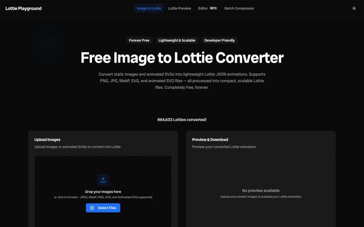 Screenshot of image2lottie.com