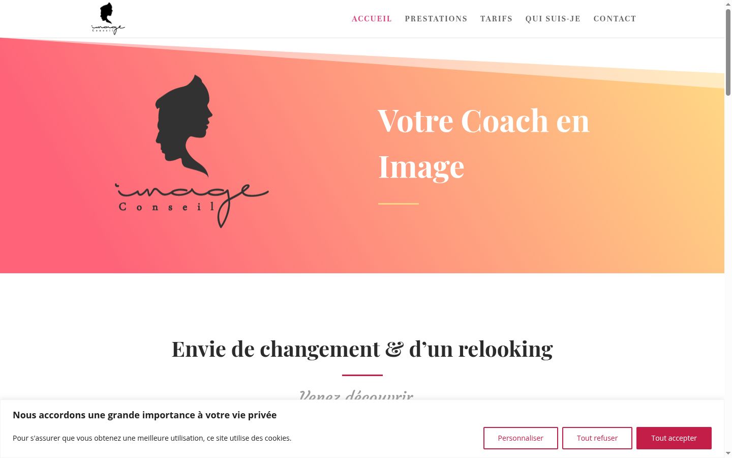 Capture d'écran de la bannière de consentement affichée avant toute interaction