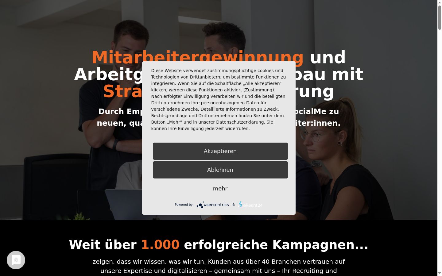 Screenshot tal-banner tal-kunsens muri qabel kwalunkwe interazzjoni