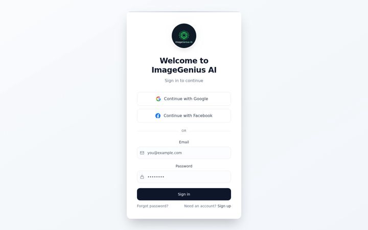 Screenshot of imagegeniusai.com