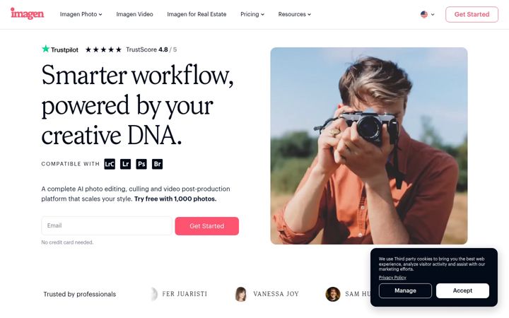 Screenshot of imagen-ai.com