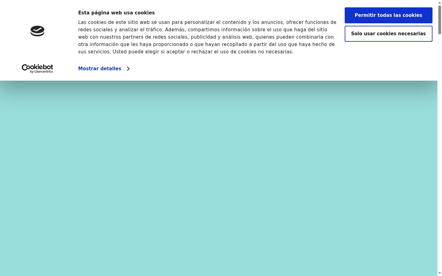 Screenshot del banner di consenso mostrato prima di qualsiasi interazione