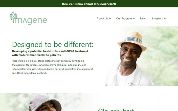 Screenshot of imagenebio.com