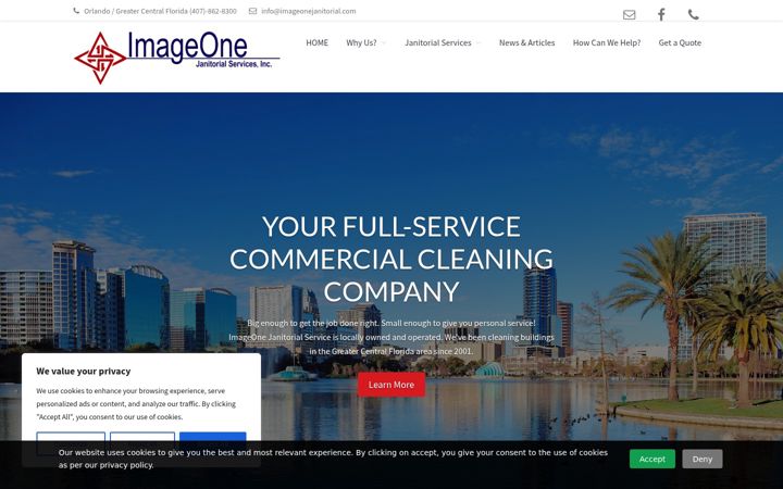Screenshot of imageonejanitorial.com