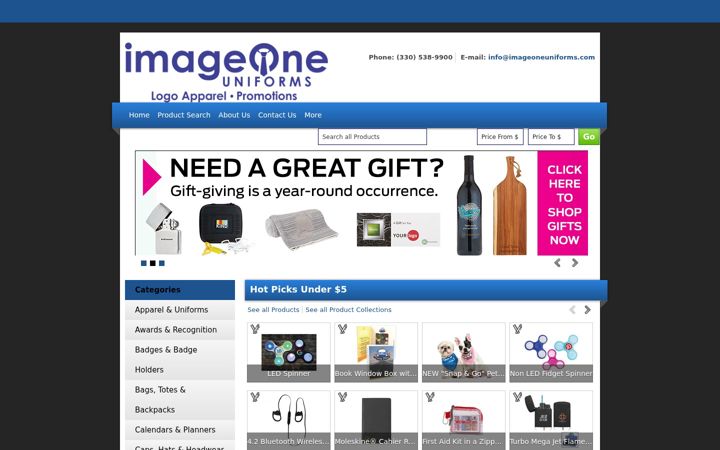 Screenshot of imageoneuniforms.com