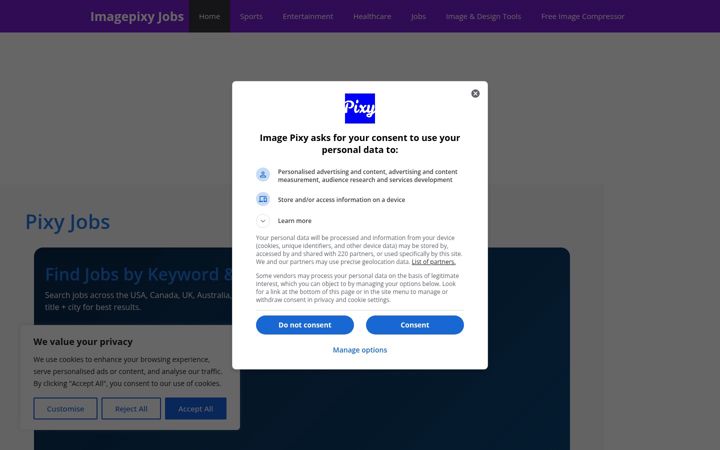 Screenshot of imagepixy.com