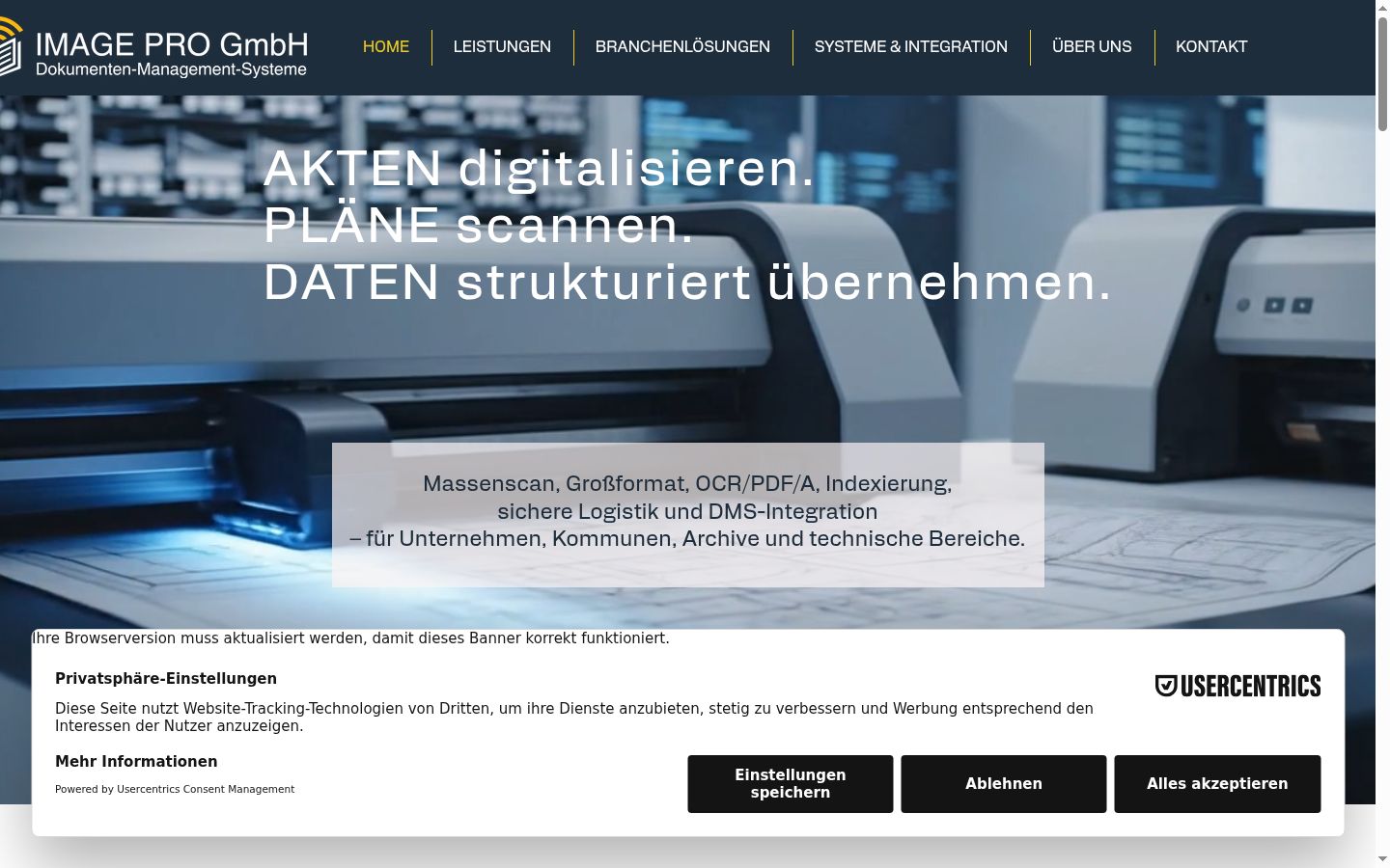 Screenshot of the consent banner shown before any interaction