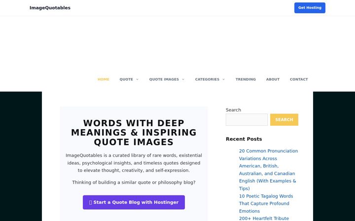 Screenshot of imagequotables.com