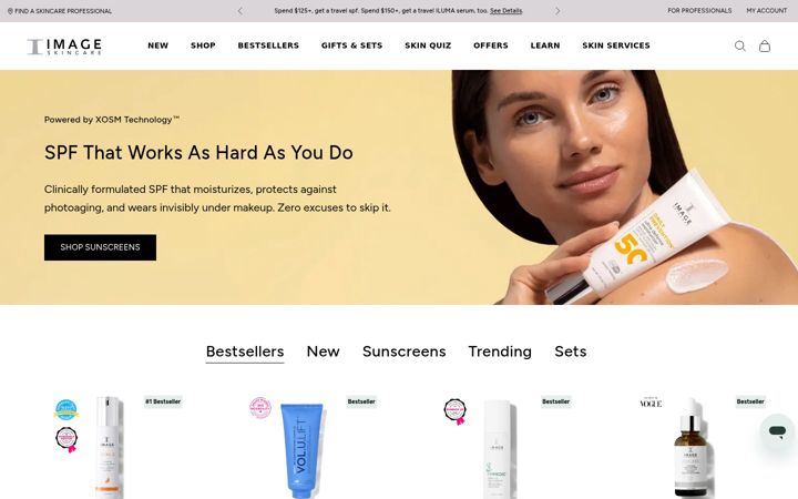 Screenshot of imageskincare.com