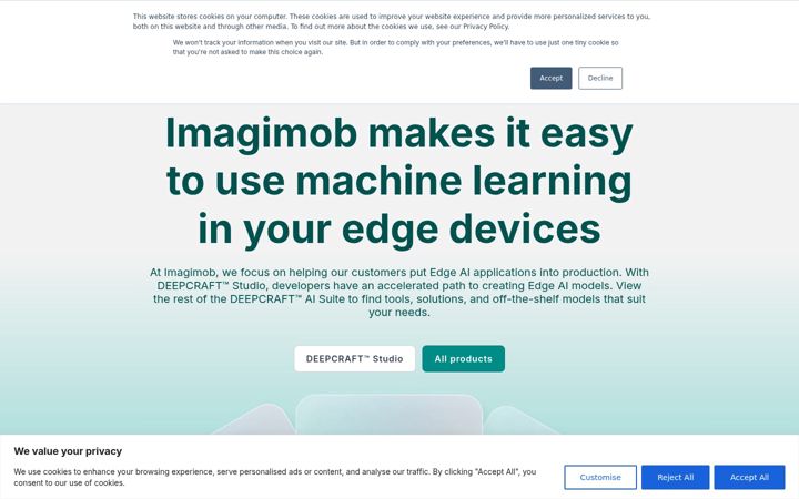 Screenshot of imagimob.com