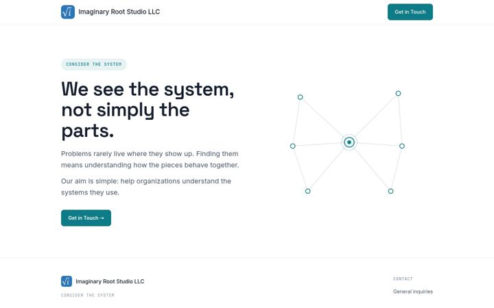 Screenshot of imaginaryrootstudio.com