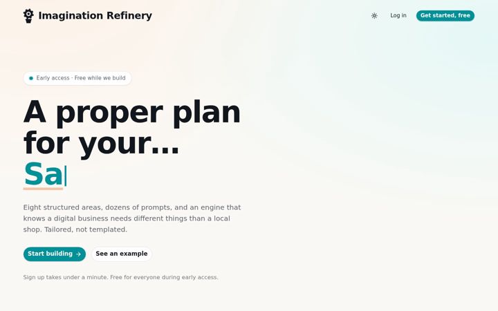 Screenshot of imaginationrefinery.co.uk