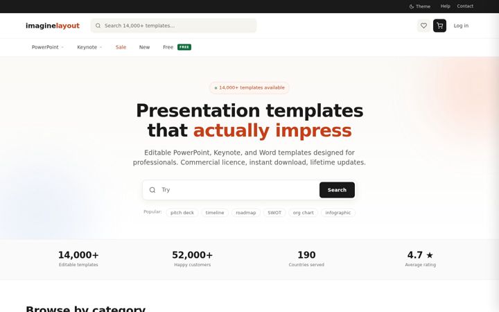 Screenshot of imaginelayout.com