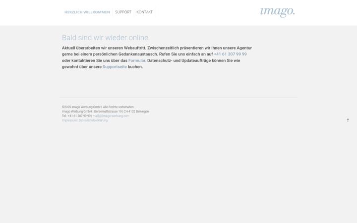 Screenshot of imago-werbung.ch