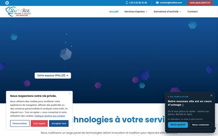 Screenshot of imalize.com