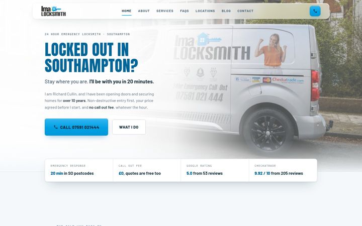 Screenshot of imalocksmith.co.uk