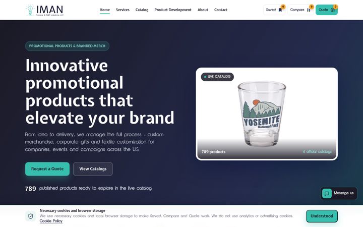 Screenshot of imanpromos.com