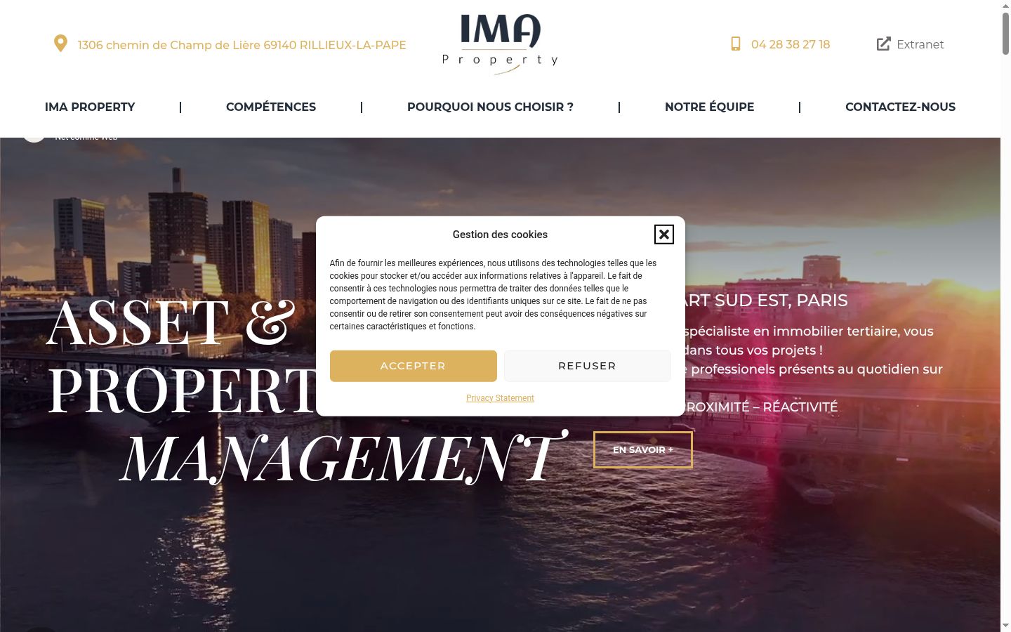 Screenshot del banner di consenso mostrato prima di qualsiasi interazione