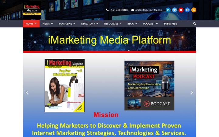 Screenshot of imarketingmag.com
