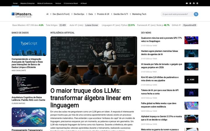Screenshot of imasters.com.br