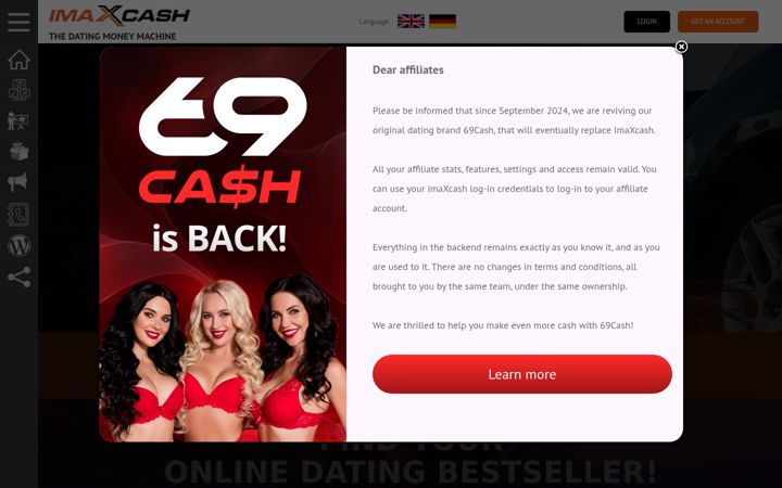 Screenshot of imaxcash.com