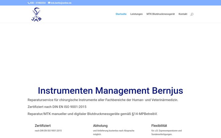 Screenshot of imb-medizintechnik.de