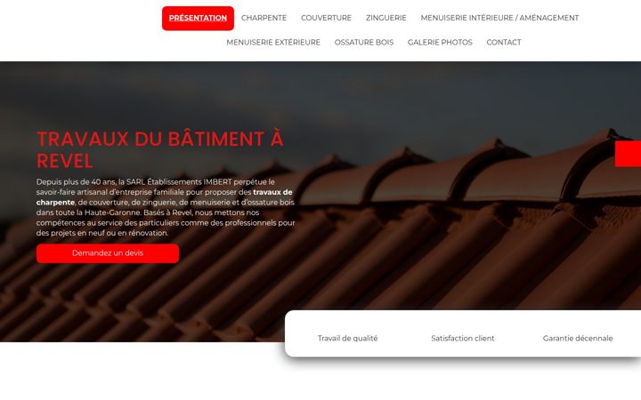 Screenshot of imbertcharpentemenuiserie.fr