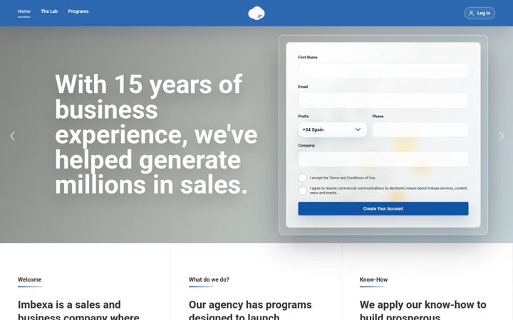 Screenshot of imbexa.com