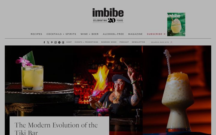Screenshot of imbibemagazine.com